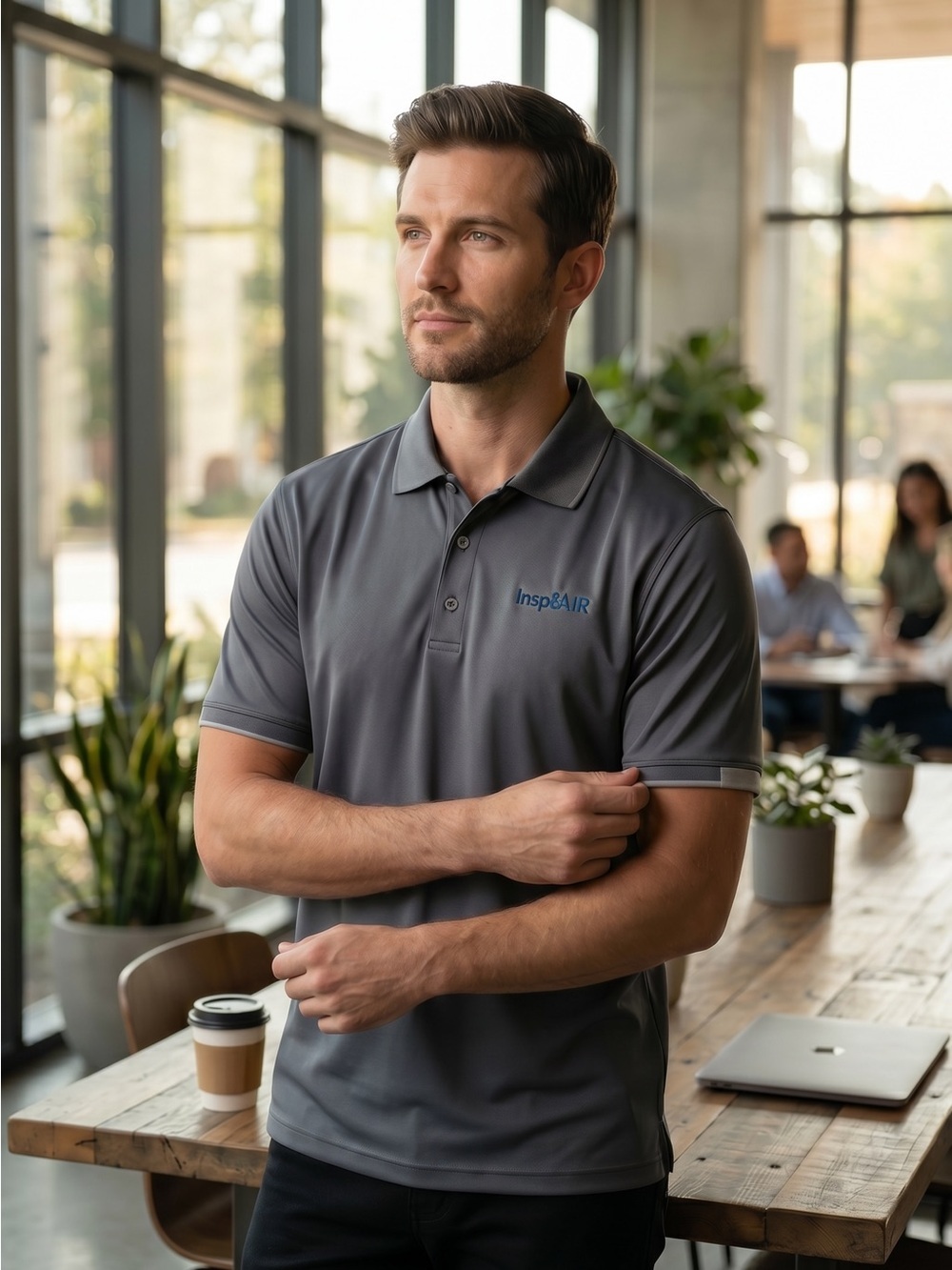 Men's Charcoal Gray Performance Polo